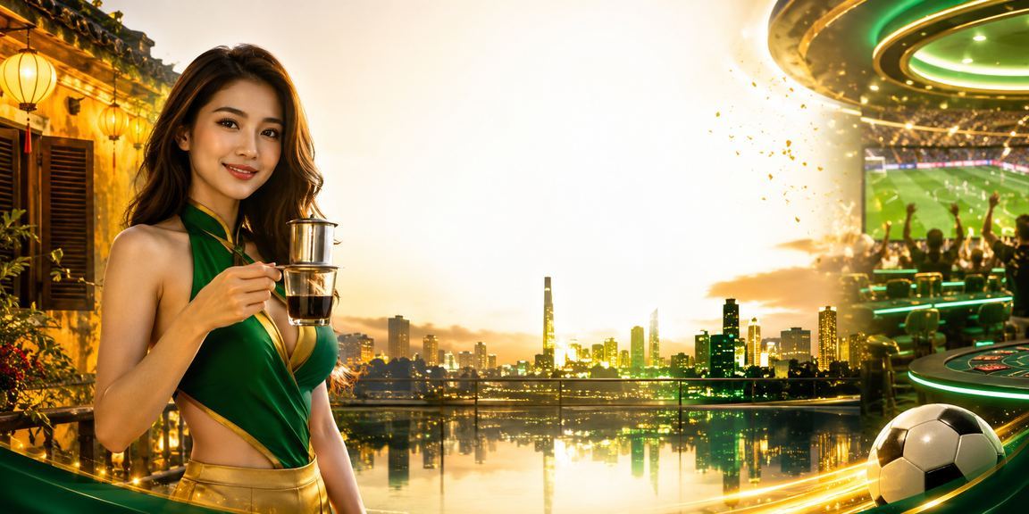 Người chơi đặt cược thể thao tại quán cà phê Hội An với giao diện tiếng Việt